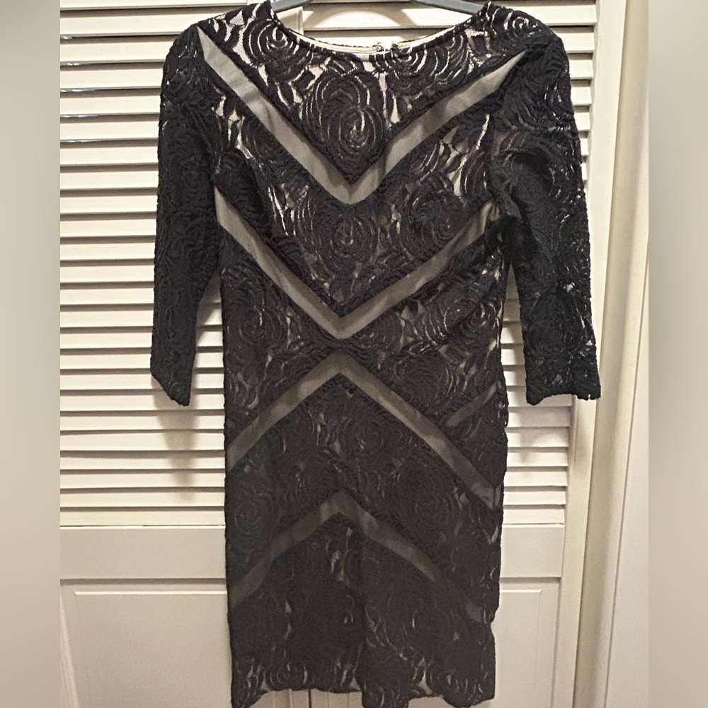 Julia Jordan Black Lace Long Sleeve Dress, Size 9